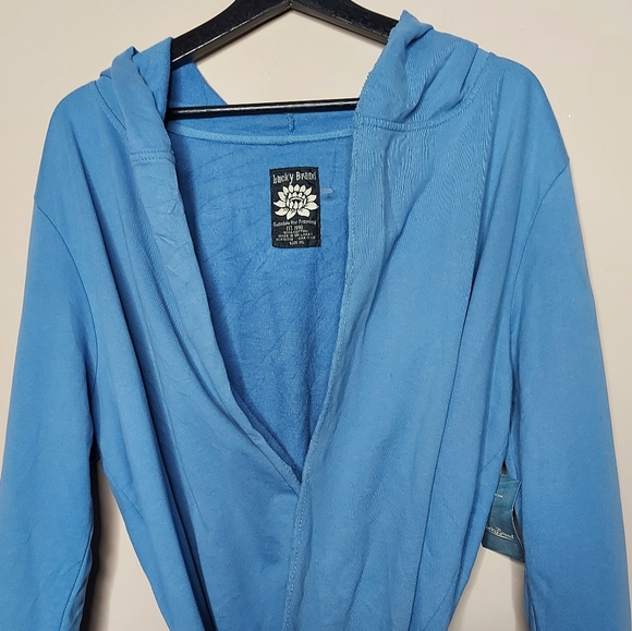 Lucky Brand hooded belted cardigan Blue Size XL - Picture 2 of 6